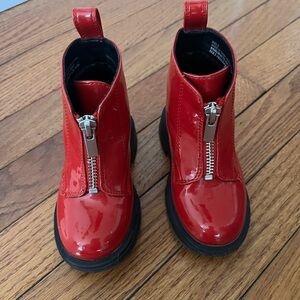GAP toddler Red Patent Zip Front Boots